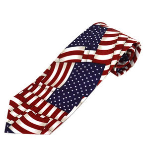 American Flag Americana Patriotic Red White Blue Novelty Tie